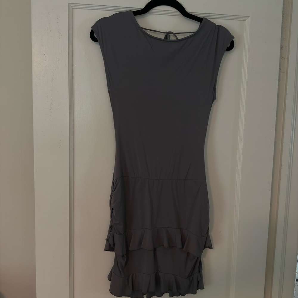 Lioness Charcoal Mini Dress Size Med - open back